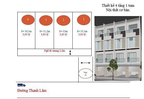 Cụm 4 căn Thanh Lãm, Phú Lãm, Hà Đông: 30m2 xây 5 tầng giá chỉ từ 3.05 Tỷ